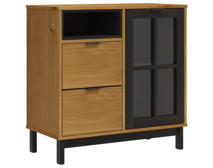 Sonata H Бюфет със стъклени вратички FLAM 80x40x80 см бор масив