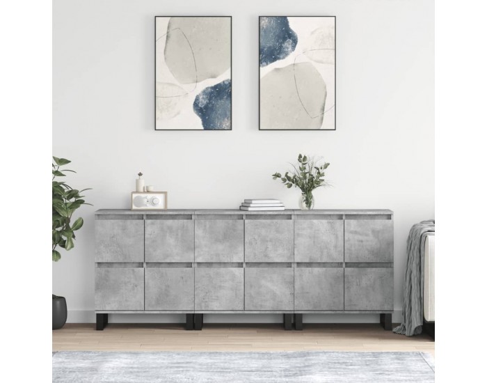 Sonata H Сайдборди, 3 бр, бетонно сиви, инженерно дърво