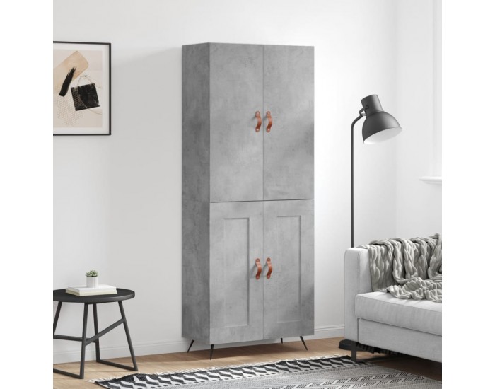 Sonata H Висок шкаф, бетонно сив, 69,5x34x180 см, инженерно дърво