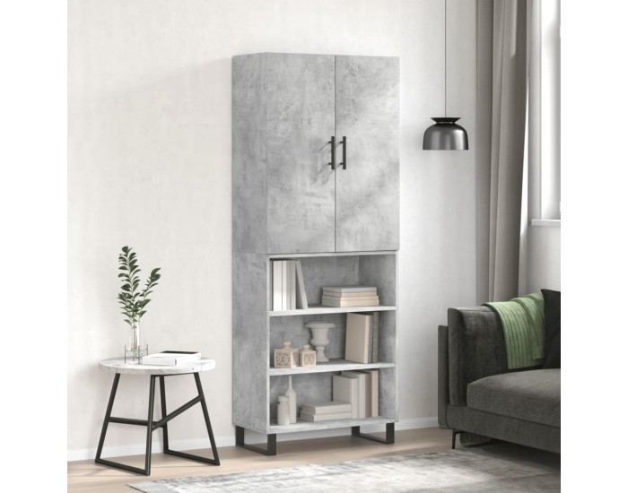 Sonata H Висок шкаф, бетонно сив, 69,5x34x180 см, инженерно дърво