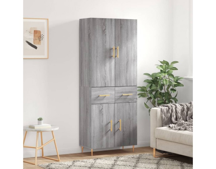 Sonata H Висок шкаф, сив сонома, 69,5x34x180 см, инженерно дърво