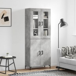 Sonata H Висок шкаф, бетонно сив, 69,5x34x180 см, инженерно дърво - Corpuri, vitrine, biblioteci modulare