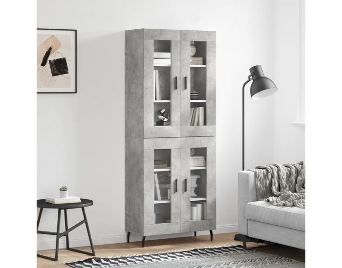 Sonata H Висок шкаф, бетонно сив, 69,5x34x180 см, инженерно дърво