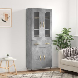 Sonata H Висок шкаф, бетонно сив, 69,5x34x180 см, инженерно дърво - Corpuri, vitrine, biblioteci modulare