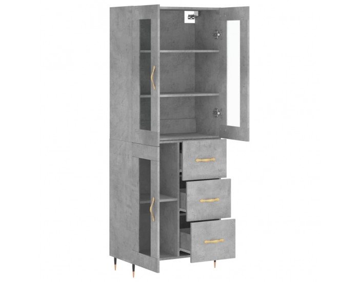 Sonata Dulap înalt, gri beton, 69,5x34x180, lemn compozit