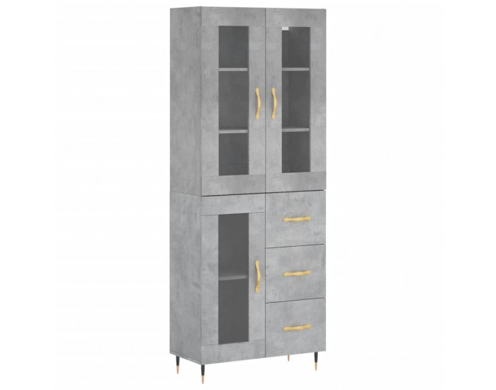 Sonata Dulap înalt, gri beton, 69,5x34x180, lemn compozit