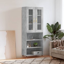 Sonata H Висок шкаф, бетонно сив, 69,5x34x180 см, инженерно дърво - Corpuri, vitrine, biblioteci modulare