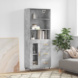 Sonata H Висок шкаф, бетонно сив, 69,5x34x180 см, инженерно дърво - Corpuri, vitrine, biblioteci modulare