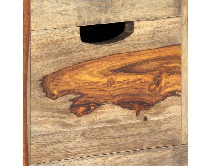 Sonata H Сайдборд, сив, 100x30x50 см, шишамово дърво масив