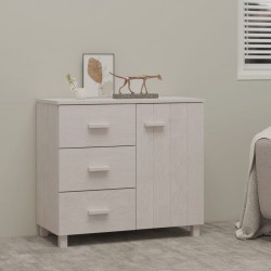 Sonata H Сайдборд HAMAR бял 90x40x80 см борово дърво масив - Corpuri, vitrine, biblioteci modulare