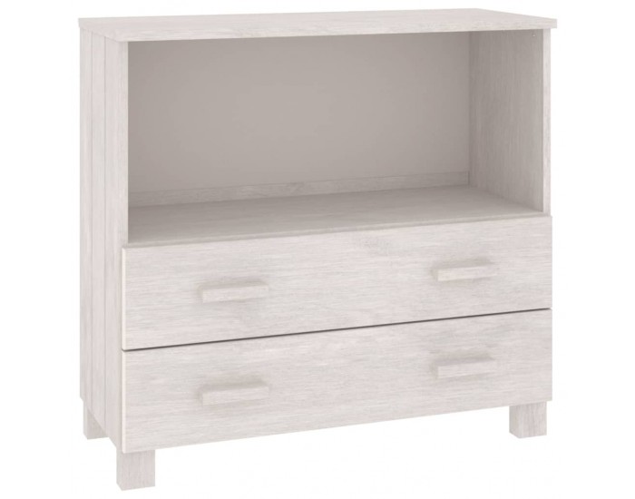 Sonata H Сайдборд HAMAR, бял, 85x35x80 см, борово дърво масив