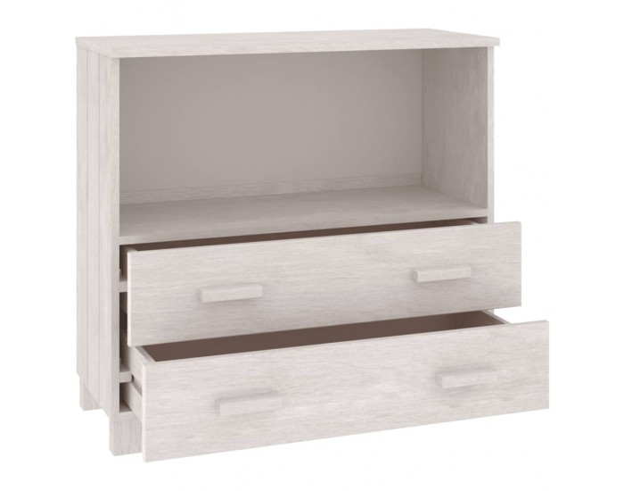 Sonata H Сайдборд HAMAR, бял, 85x35x80 см, борово дърво масив