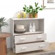 Sonata H Сайдборд HAMAR, бял, 85x35x80 см, борово дърво масив