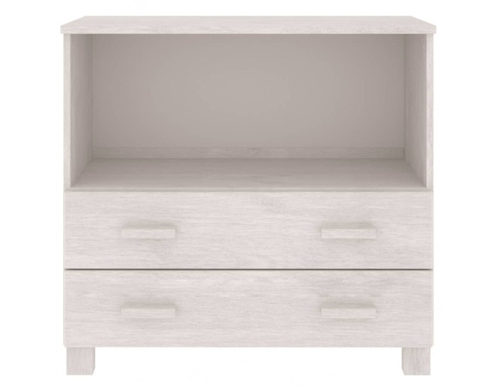 Sonata H Сайдборд HAMAR, бял, 85x35x80 см, борово дърво масив