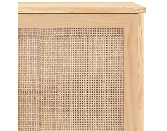 Sonata H Сайдборд, кафяв, 105x30x60 см, бор масив и естествен ратан