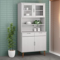Sonata H Надстройка за шкаф MOLDE бял 90x35x100 см бор масив - Corpuri, vitrine, biblioteci modulare