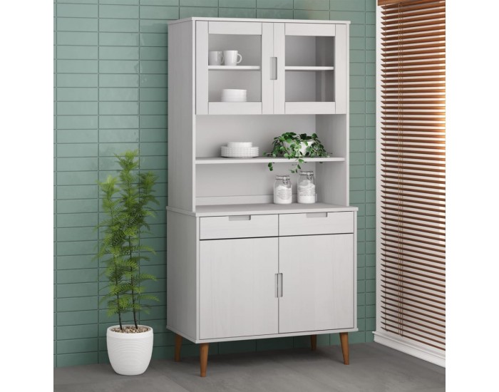 Sonata H Надстройка за шкаф MOLDE бял 90x35x100 см бор масив