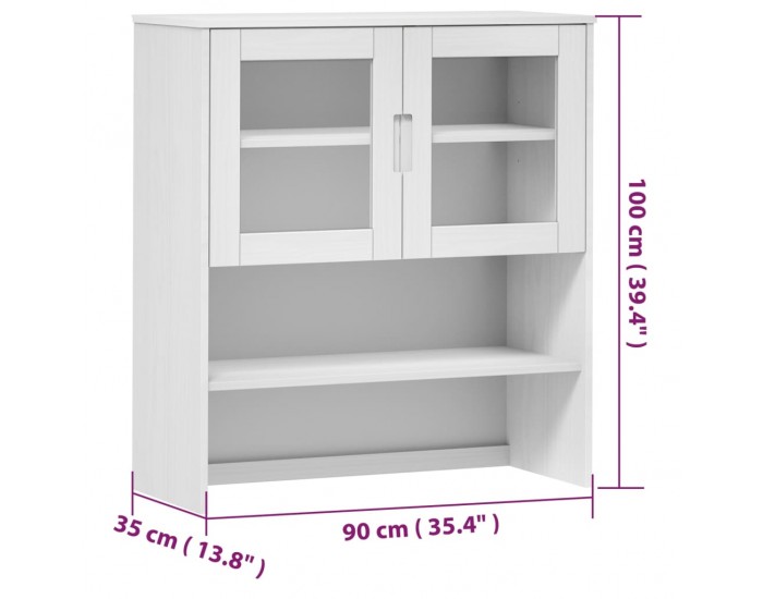 Sonata H Надстройка за шкаф MOLDE бял 90x35x100 см бор масив