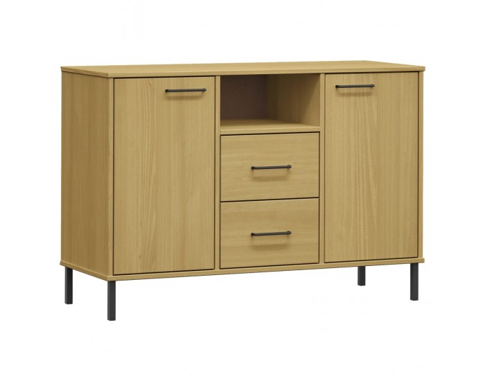 Sonata H Бюфет с метални крака кафява 113x40x77 см масивно дърво OSLO