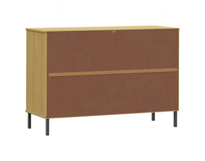 Sonata H Бюфет с метални крака кафява 113x40x77 см масивно дърво OSLO