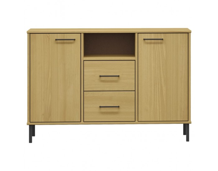Sonata H Бюфет с метални крака кафява 113x40x77 см масивно дърво OSLO