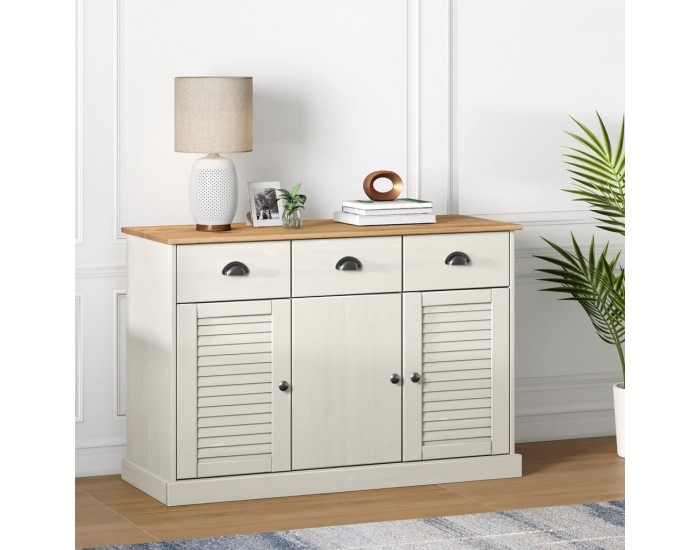 Sonata H Бюфет с чекмеджета VIGO, 113x40x75 см, бял, бор масив