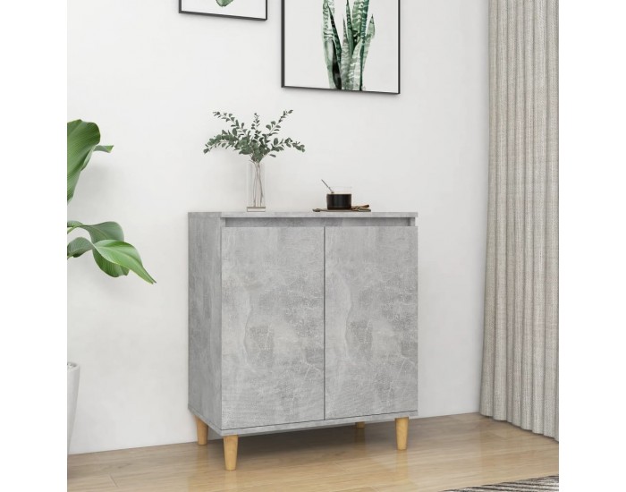 Sonata H Бюфет крака дърво масив бетонно сив 60x35x70 см инженерно дърво