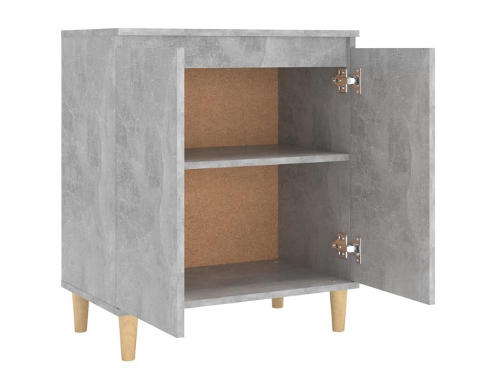 Sonata H Бюфет крака дърво масив бетонно сив 60x35x70 см инженерно дърво
