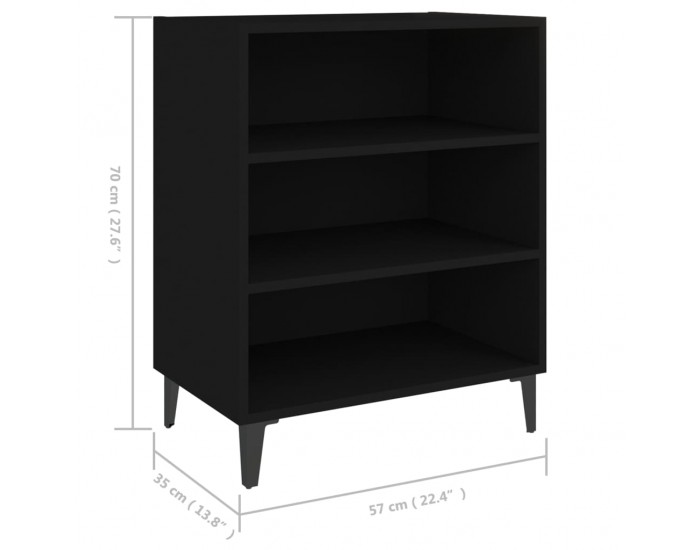 Sonata H Бюфет черен 57x35x70 см инженерно дърво