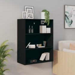 812313 Sonata H Окачен стенен шкаф,черен, 69,5x32,5x90 см - Living