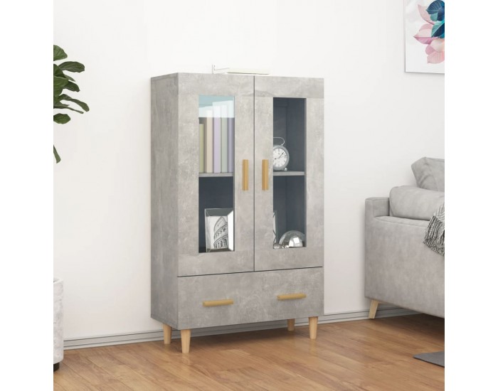 Sonata H Висок шкаф, бетонно сив, 70x31x115 см, инженерно дърво