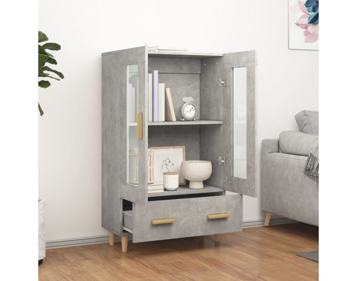 Sonata H Висок шкаф, бетонно сив, 70x31x115 см, инженерно дърво