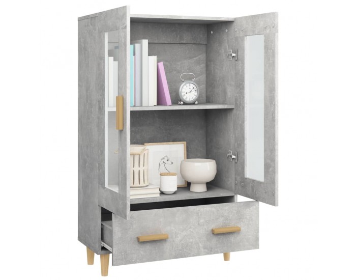 Sonata H Висок шкаф, бетонно сив, 70x31x115 см, инженерно дърво