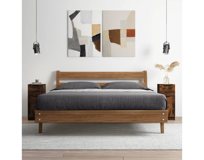 Sonata H Сайдборд, опушен дъб, 30x30x70 см, инженерно дърво