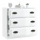 Sonata H Сайдборд, бял гланц, 70x35,5x67,5 см, инженерно дърво