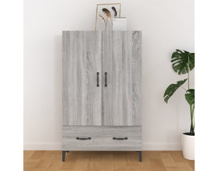 Sonata H Висок шкаф, сив сонома, 70x31x115 см, инженерно дърво