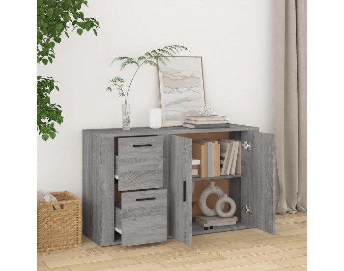 Sonata H Сайдборд, сив сонома, 100x33x59,5 см, инженерно дърво