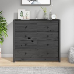 Sonata H Страничен шкаф сив 100x40x90 см борово дърво масив - Corpuri, vitrine, biblioteci modulare