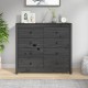 Sonata H Страничен шкаф сив 100x40x90 см борово дърво масив