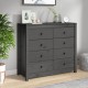 Sonata H Страничен шкаф сив 100x40x90 см борово дърво масив