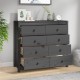Sonata H Страничен шкаф сив 100x40x90 см борово дърво масив