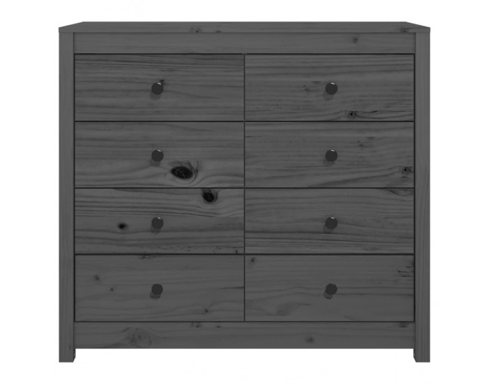Sonata H Страничен шкаф сив 100x40x90 см борово дърво масив