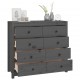 Sonata H Страничен шкаф сив 100x40x90 см борово дърво масив