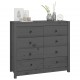 Sonata H Страничен шкаф сив 100x40x90 см борово дърво масив