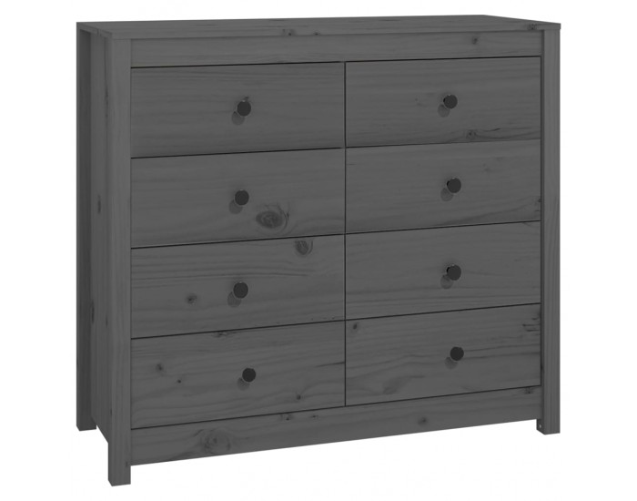 Sonata H Страничен шкаф сив 100x40x90 см борово дърво масив