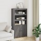 Sonata H Висок шкаф, сив, 80x35x154 см, борово дърво масив