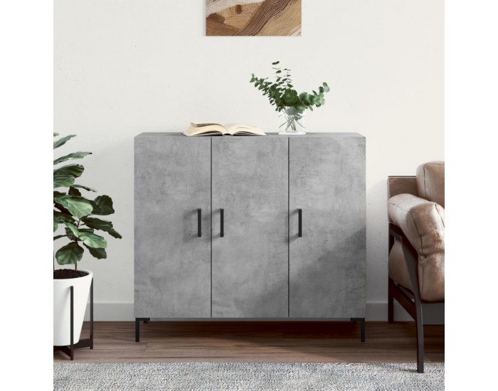 Sonata H Сайдборд, бетонно сив, 90x34x80 см, инженерно дърво