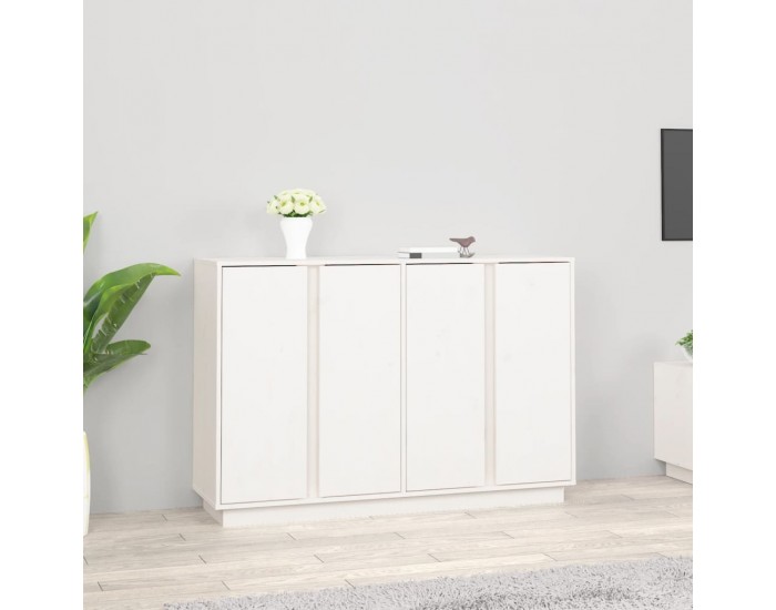 Sonata H Сайдборд, бял, 120x35x80 см, бор масив