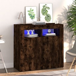 Sonata H Сайдборд с LED светлини, oпушен дъб, 80x35x75 см - Corpuri, vitrine, biblioteci modulare