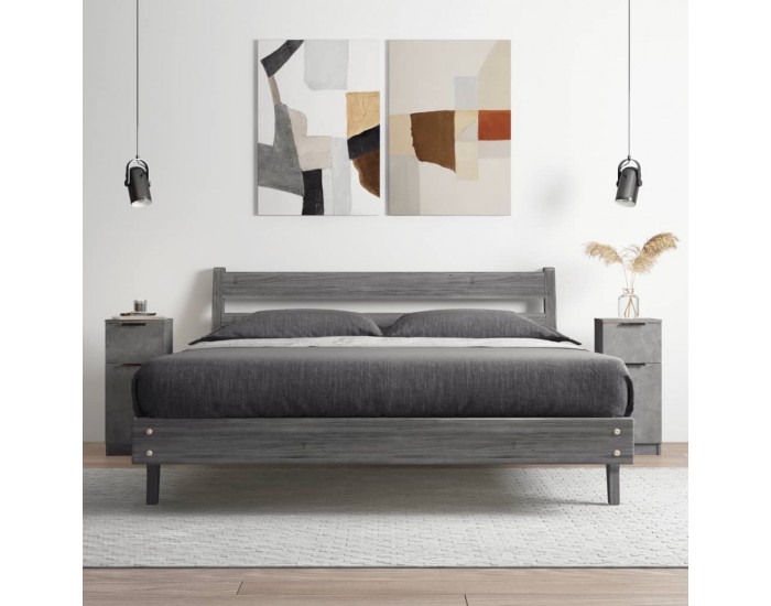 Sonata H Сайдборди, 2 бр, бетонно сиви, 30x30x70 см, инженерно дърво